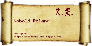 Kobold Roland névjegykártya